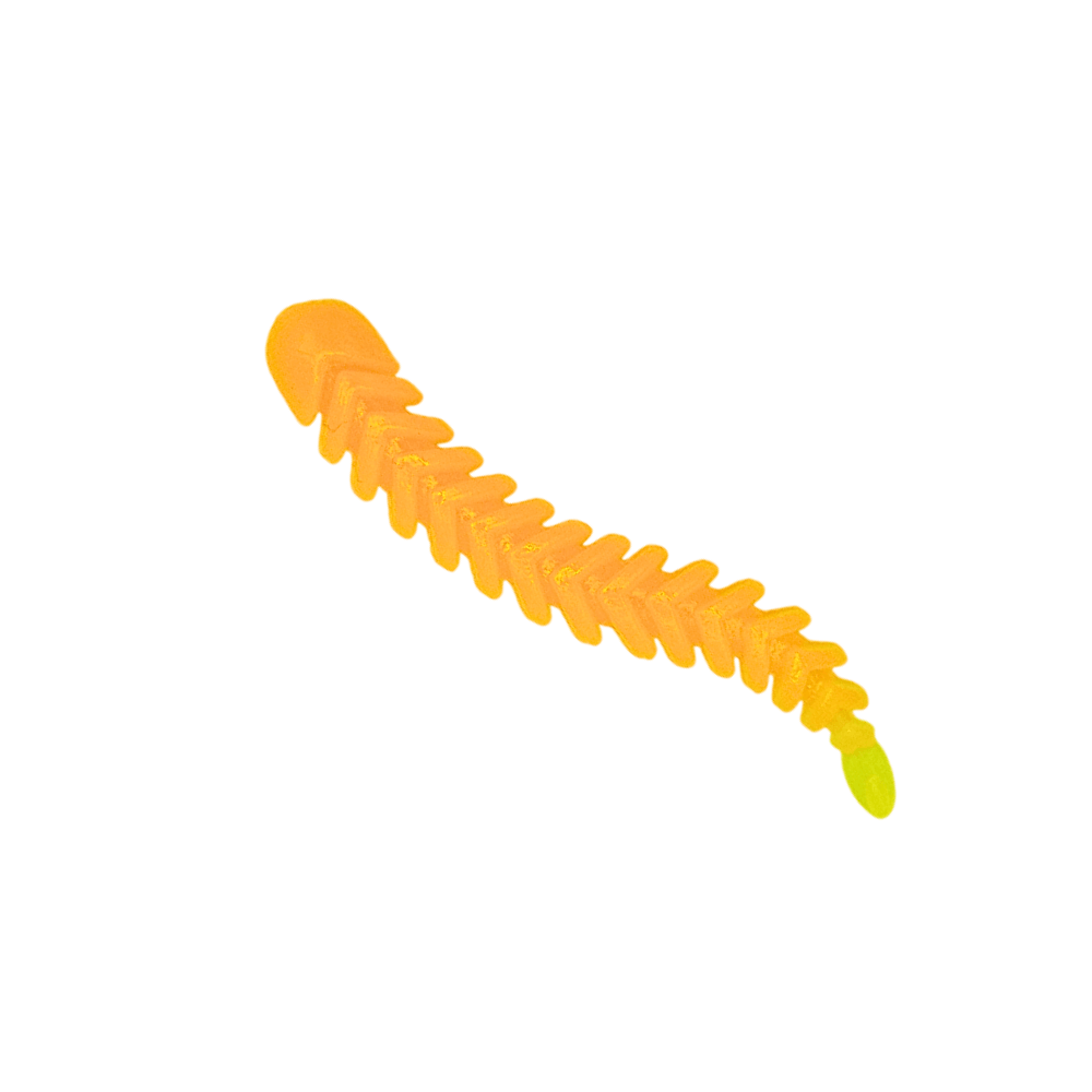 Blinkerglück Ribworm 7 cm – UV Hot Orange