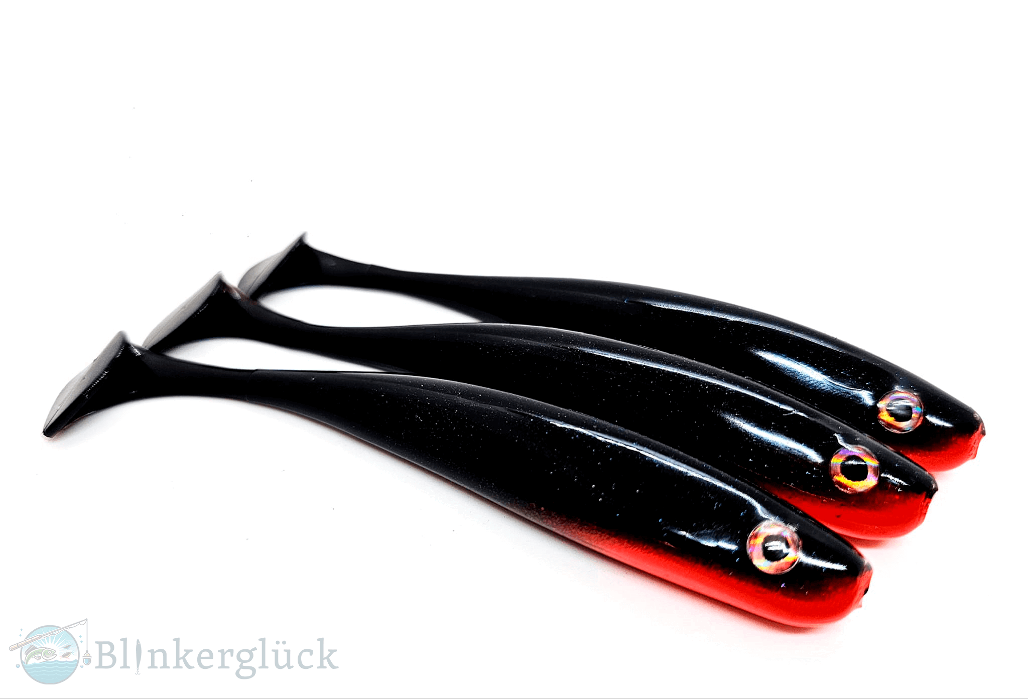 Blinkerglück Glücksjäger – Schwarz Rot Shad (7,5 cm | 10 cm | 12,5 cm)