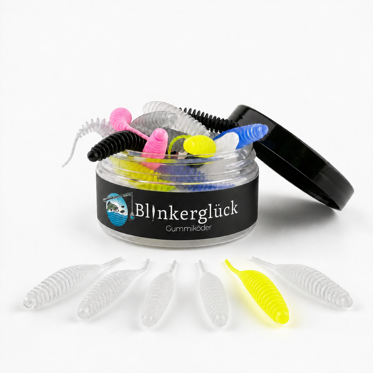 Troutworm 6 cm – Einzelfarbe "Yellow UV" (TWC05) in versch. Aromen