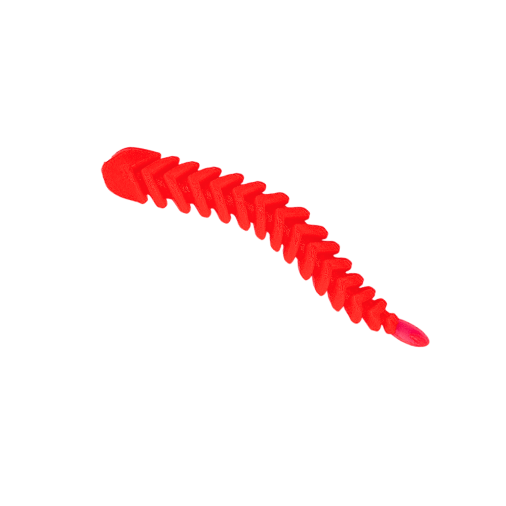 Blinkerglück Ribworm 7 cm – UV Fire Red