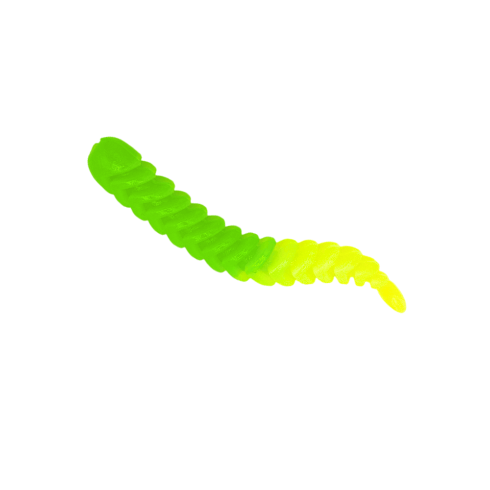 Blinkerglück Ribworm 7 cm – Green Flash Chartreuse